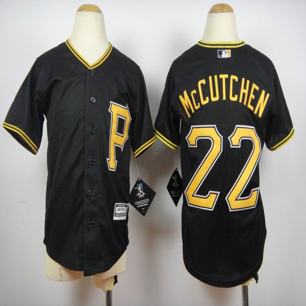 Youth Pittsburgh Pirates #22 Andrew McCutchen Black New Cool Base Stitched Baseball Jersey
