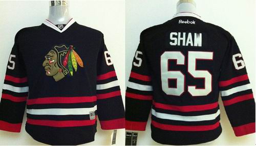 Youth Reebok Chicago Blackhawks SHAW 65# black NHL Jerseys
