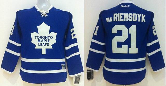 Youth Reebok Toronto Maple Leafs VAN RIEMSOYK #21 throwback blue nhl Jerseys