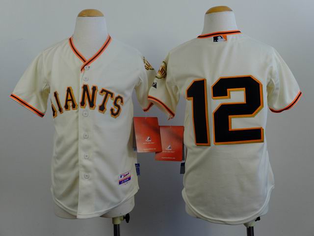 Youth San Francisco Giants #12 beige MLB Jersey