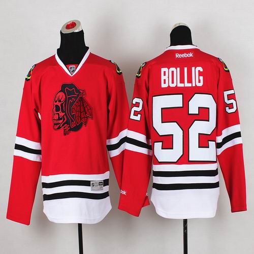 Youth reebok Chicago Blackhawks 52 Brandon Bollig red ice hockey Jersey