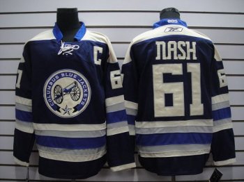 columbus blue jackets 61 nash blue(stripe) men nhl ice hockey jerseys