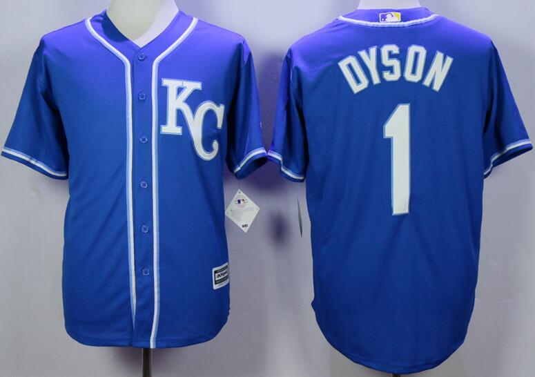 kansas city royals 1 Jarrod Dyson Blue men majestic baseball mlb jersey