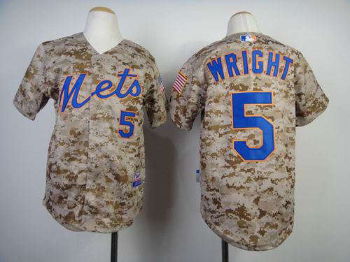 kids New York Mets 5# WRIGHT Grey camo mlb Jersey