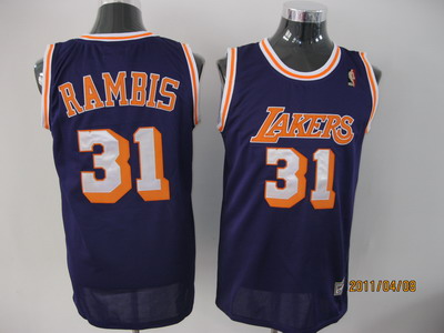 los angeles lakers 31 RAMBIS  blue adidas men nba basketball jerseys