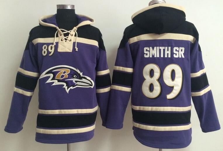 men  Baltimore Ravens 89  Steve Smith SR purple football nfl Hooded Hoodies