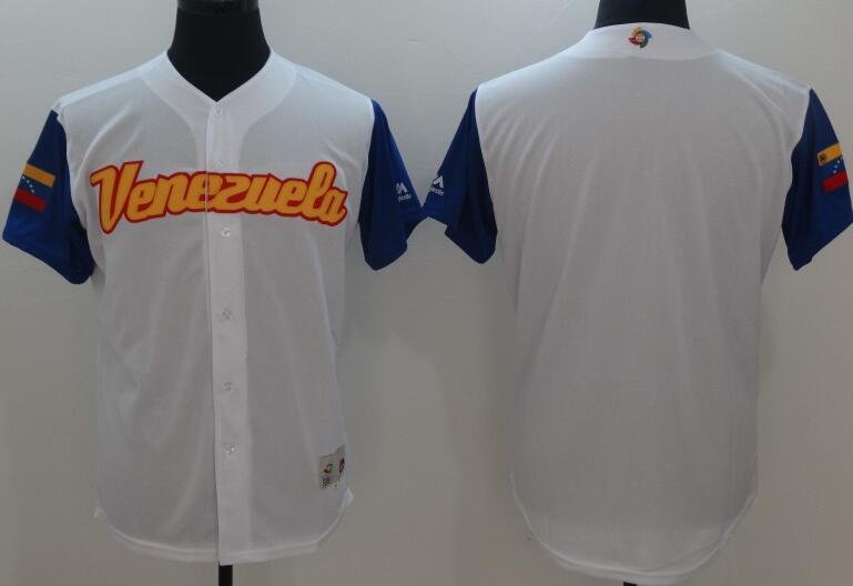 men 2017 World Baseball Classic Team blank white Jersey