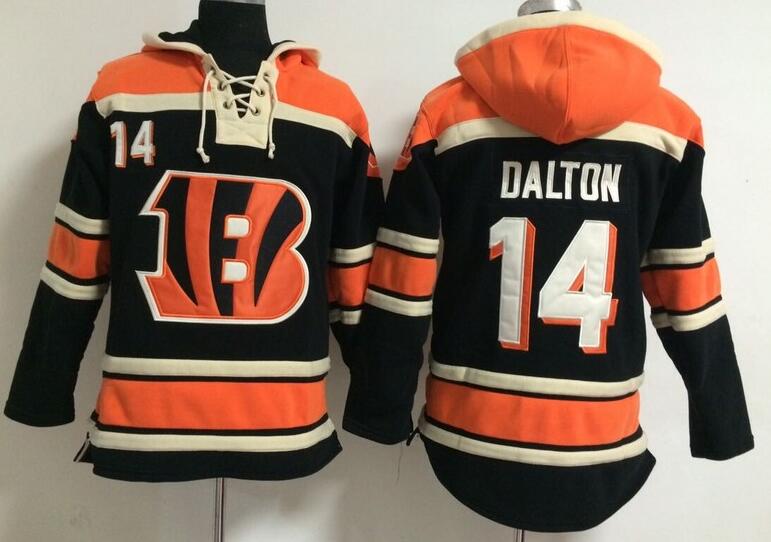 men Cincinnati Bengals 14 Stitched black football nfl Hooded Hoodies