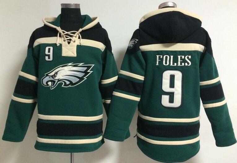 men Philadelphia Eagles 9 Nick Foles green football nfl Hooded Hoodies