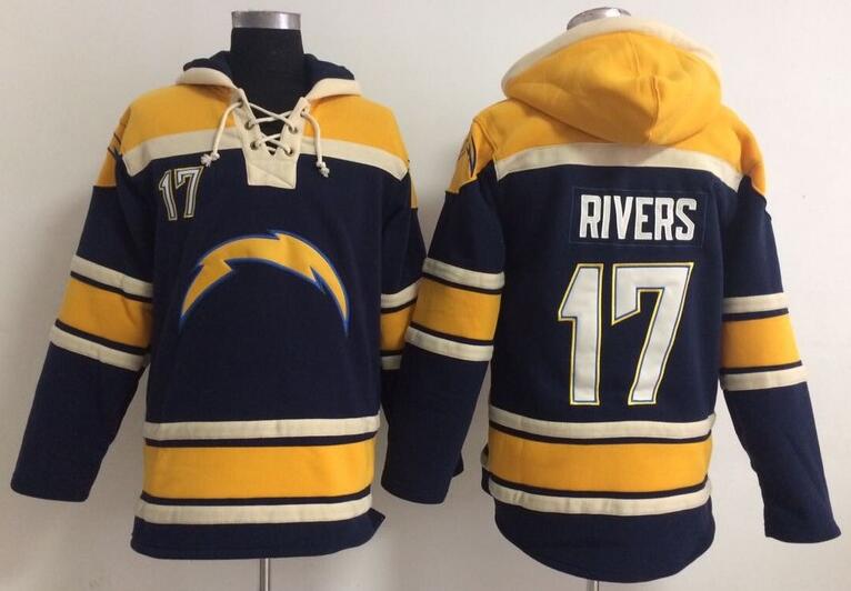 men san diego chargers 17 philip rivers blue football nfl Hooded Hoodies