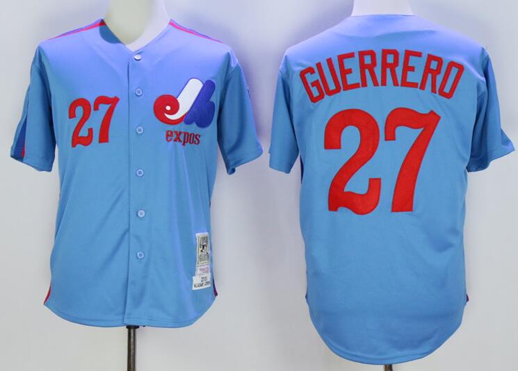 montreal expos 27 Vladimir Guerrero  skyblue men mlb baseball jerseys