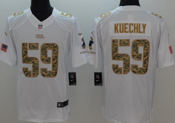 new Nike Carolina Panthers 59 Kuechly Platinum White Limited usa flag Jerseys