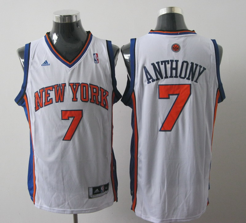 new york Knicks 7 carmelo anthony white nba jersey