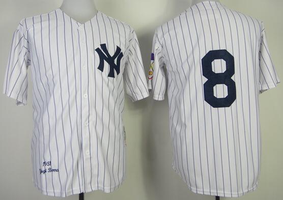 new york Yankees 8 Yogi Berra  MLB Throwback baseball Jerseys