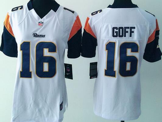 nike  St. Louis Rams 16 Jared Goff white women football Jerseys