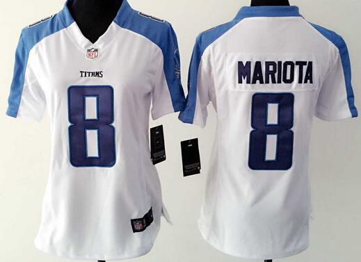 nike  Tennessee Titans 8 Marcus Mariota white women football Jerseys
