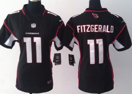 nike Arizona Cardinals 11 Larry Fitzgerald black women football Jerseys