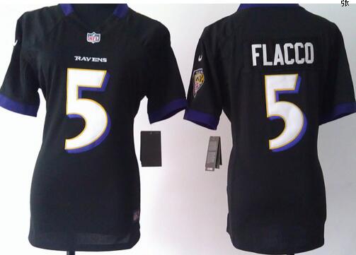 nike Baltimore Ravens 5 Joe Flacco black women football Jerseys