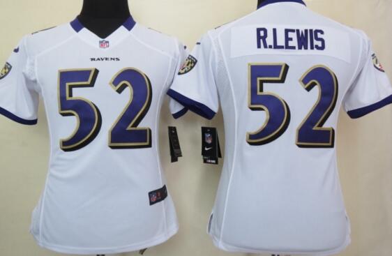 nike Baltimore Ravens 52 Ray Lewis White women football Jerseys