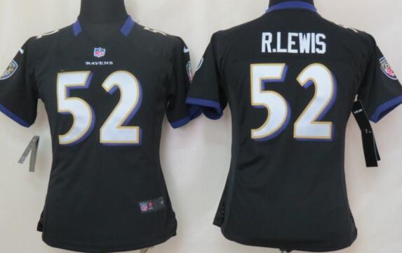 nike Baltimore Ravens 52 Ray Lewis black women football Jerseys