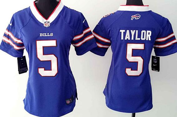nike Buffalo Bills 5 Tyrod Taylor  Blue women football Jerseys
