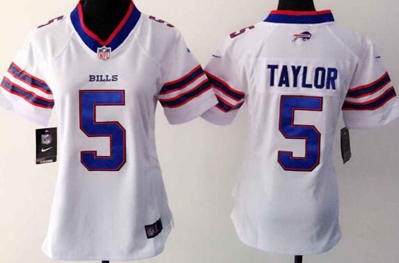 nike Buffalo Bills 5 Tyrod Taylor white women football Jerseys