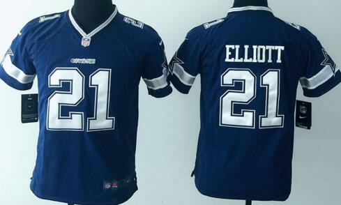 nike Dallas Cowboys 21 Ezekiel Elliott blue kids youth football Jerseys