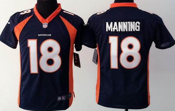 nike Denver Broncos 18 Manning Blue kids youth football Jerseys