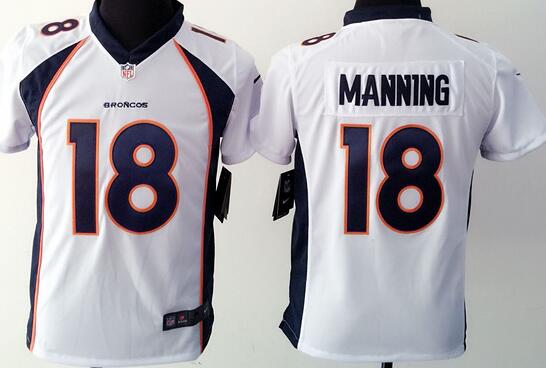 nike Denver Broncos 18 Manning white kids youth football Jerseys