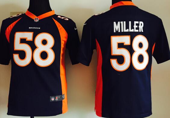 nike Denver Broncos 58 Von Miller blue kids youth football Jerseys