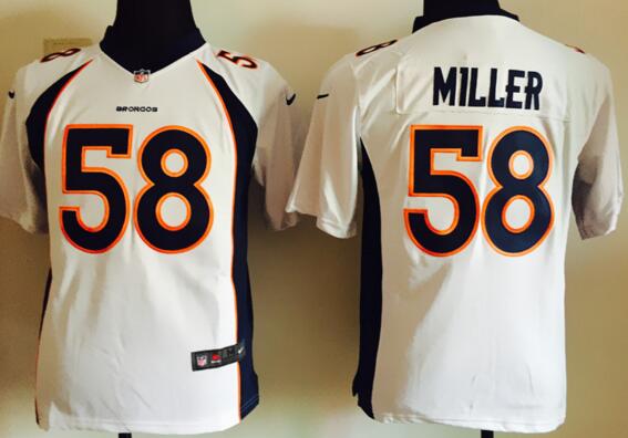nike Denver Broncos 58 Von Miller white kids youth football Jerseys