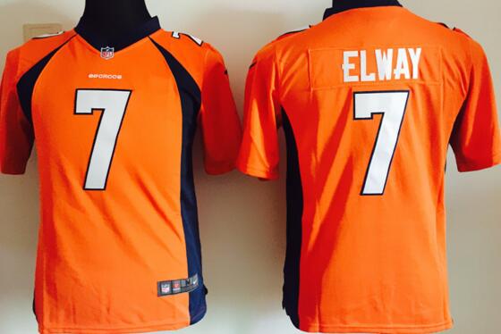 nike Denver Broncos 7 John Elway orange kids youth football Jerseys
