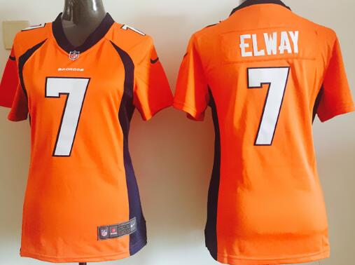 nike Denver Broncos 7 John Elway orange women football Jerseys