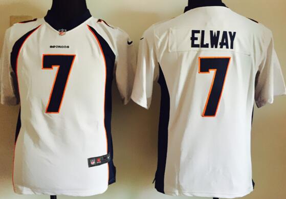 nike Denver Broncos 7 John Elway white kids youth football Jerseys