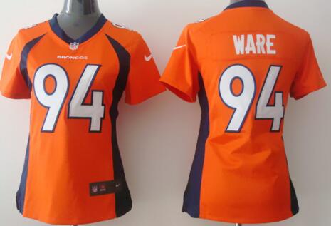 nike Denver Broncos 94 Ware orange women football Jerseys