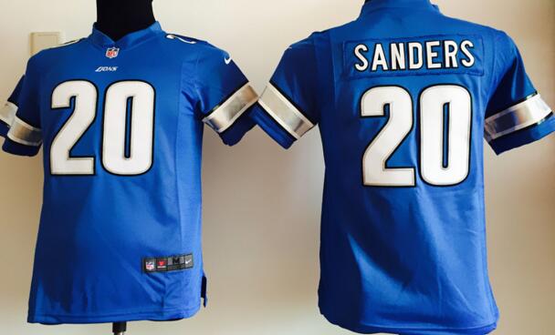 nike Detroit Lions 20 Barry Sanders blue kids youth football Jerseys