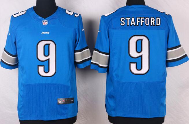 nike Detroit Lions 9 Matthew Stafford blue nfl elite jerseys