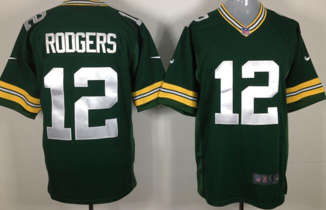 nike Green Bay Packers 12 Aaron Rodgers Green nfl game jerseys