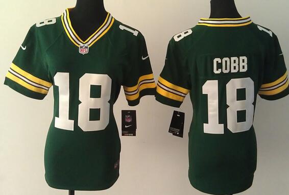 nike Green Bay Packers 18 Randall Cobb green women football Jerseys