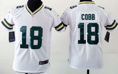 nike Green Bay Packers 18 Randall Cobb white kids youth football Jerseys