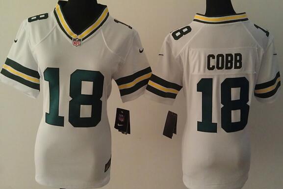 nike Green Bay Packers 18 Randall Cobb white women football Jerseys