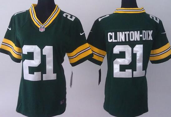 nike Green Bay Packers 21 Clinton-Dix green women football Jerseys