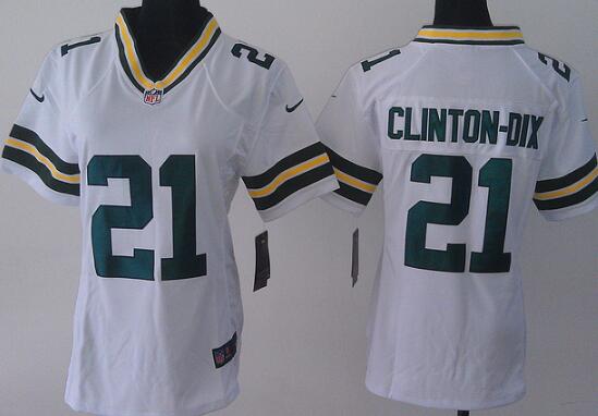 nike Green Bay Packers 21 Clinton-Dix white women football Jerseys