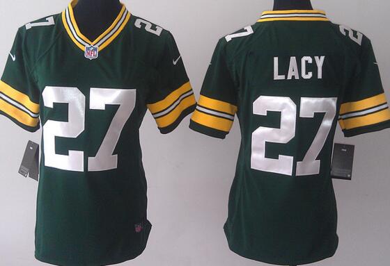 nike Green Bay Packers 27 Eddie Lacy green women football Jerseys