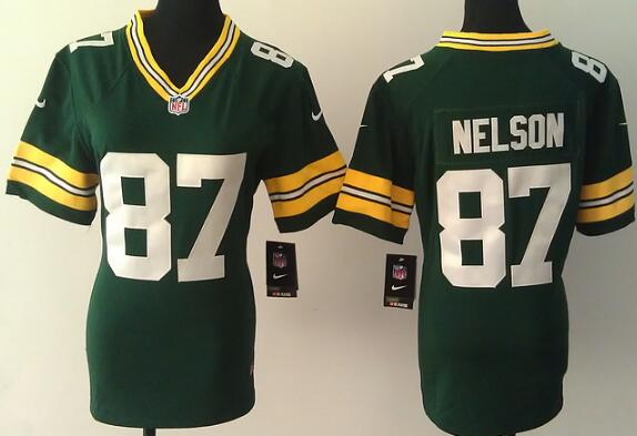 nike Green Bay Packers 87  Jordy Nelson green women football Jerseys