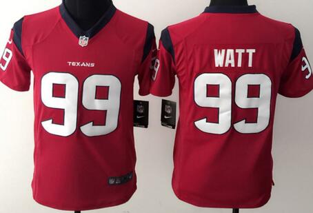 nike Houston Texans 99 J.J. Watt red kids youth football Jerseys