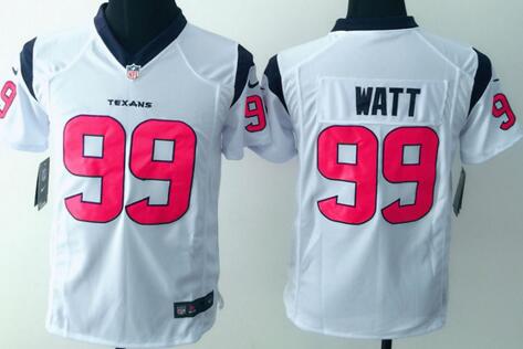 nike Houston Texans 99 J.J. Watt white kids youth football Jerseys