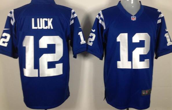 nike Indianapolis Colts 12 Andrew Luck blue game jerseys