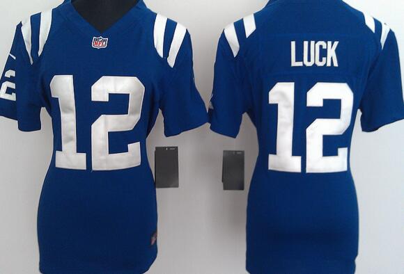 nike Indianapolis Colts 12 Andrew Luck blue women football Jerseys
