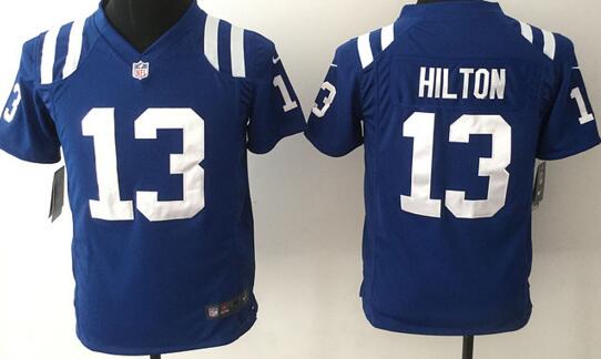 nike Indianapolis Colts 13 T.Y. Hilton blue kids youth football Jerseys